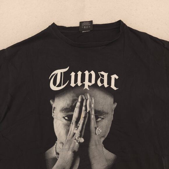 2Pac Other - 2Pac Tupac Rap Short Sleeve Graphic Crew Neck T Shirt Mens Size XL Black